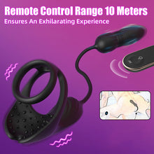 Load image into Gallery viewer, 9 Thrusting & Vibrating Prostate Massager with Dual Cocking Rings Testicular Stimulator