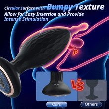 Load image into Gallery viewer, LED Light 360° Rotation & Vibration Remote Control Anal Plug For Solo or Couple