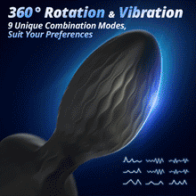Load image into Gallery viewer, LED Light 360° Rotation & Vibration Remote Control Anal Plug For Solo or Couple