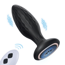 Load image into Gallery viewer, LED Light 360° Rotation & Vibration Remote Control Anal Plug For Solo or Couple