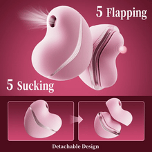 Load image into Gallery viewer, Cutie Heart Clitoral Suction Vibrator with Flapping & Sucking Exchangable