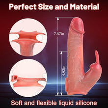 Load image into Gallery viewer, Penis Enlarger Vibrator – Lifelike Penis Sleeve with Rabbit & Dual Motors