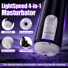 Load image into Gallery viewer, Lightspeed - 4 in 1 Masturbator Cup 7 Thrutings & 7 Rotatings Suction Cup Mount Magnetic Inner Liner