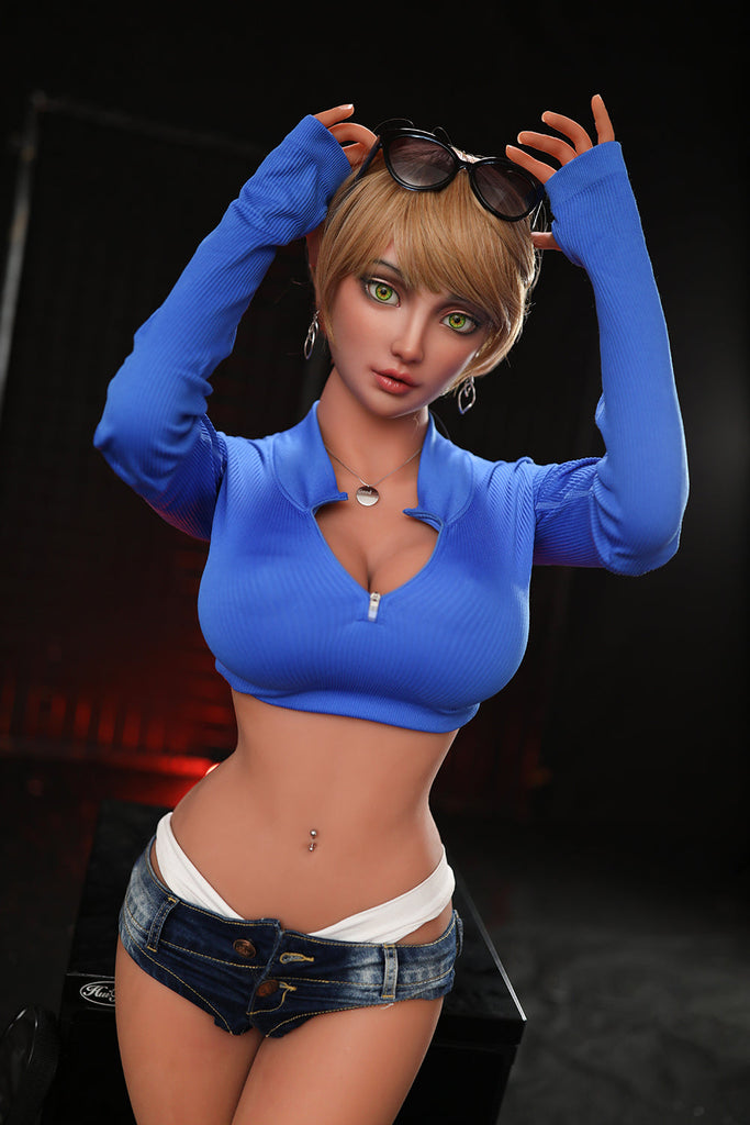 US Stock - 158cm Nataly #479 Silicone Head TPE Body BBW Sex Doll ROS Head Movable Jaw Adult Love Doll Jelly Breasts