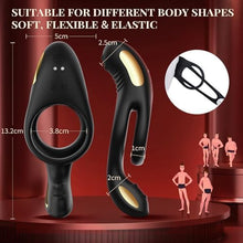 Load image into Gallery viewer, Vibrating Cock Ring, 4 in 1 Cockring Sex Toys for Couples with 10 Vibrating Modes, Double Penis Ring Vibrator Stimulate Erection, Adult Toys Sex Toys couples Men & Women Sex Toys