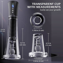 Load image into Gallery viewer, 9 Vibrating Spring & 5 Vacuum Suction Penis Pump with 2 Switchable Sleeves