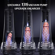 Load image into Gallery viewer, 9 Vibrating Spring & 5 Vacuum Suction Penis Pump with 2 Switchable Sleeves