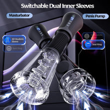 Load image into Gallery viewer, 9 Vibrating Spring & 5 Vacuum Suction Penis Pump with 2 Switchable Sleeves