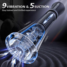 Load image into Gallery viewer, 9 Vibrating Spring & 5 Vacuum Suction Penis Pump with 2 Switchable Sleeves