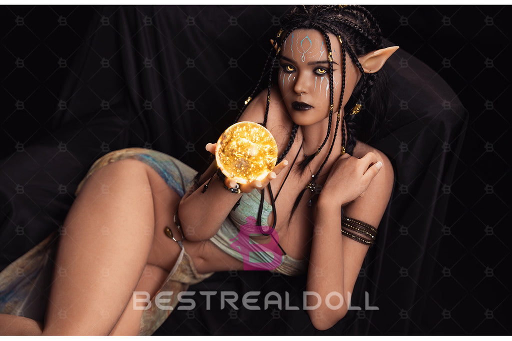 US Stock - YAMIEE Sia Unique Design 157cm #1073E Silicone Head Sex Doll Tanned Skin Small Breasts TPE Body Adult Love Doll