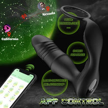 Load image into Gallery viewer, APP/Controller & 9-Telescopic /Vibration & Cock Rings Prostate Massager