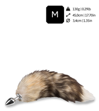 Load image into Gallery viewer, Brown fur fox tail butt plug