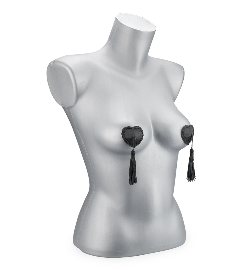 Burlesque heart and pompom nipple pasties