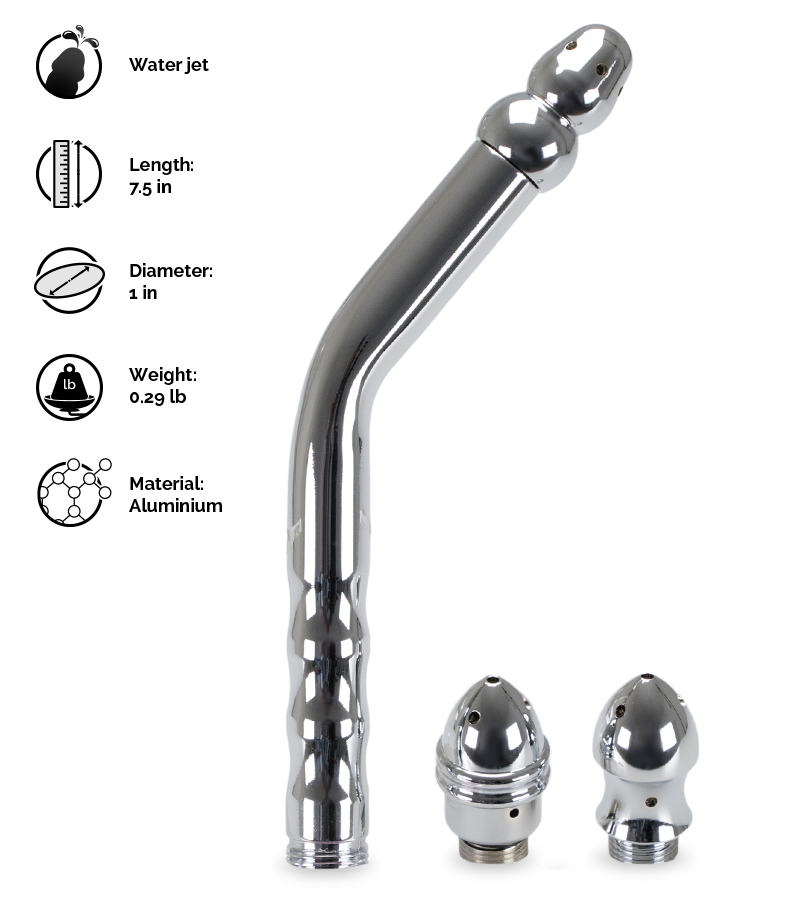 Curved enema anal plug with three attachments