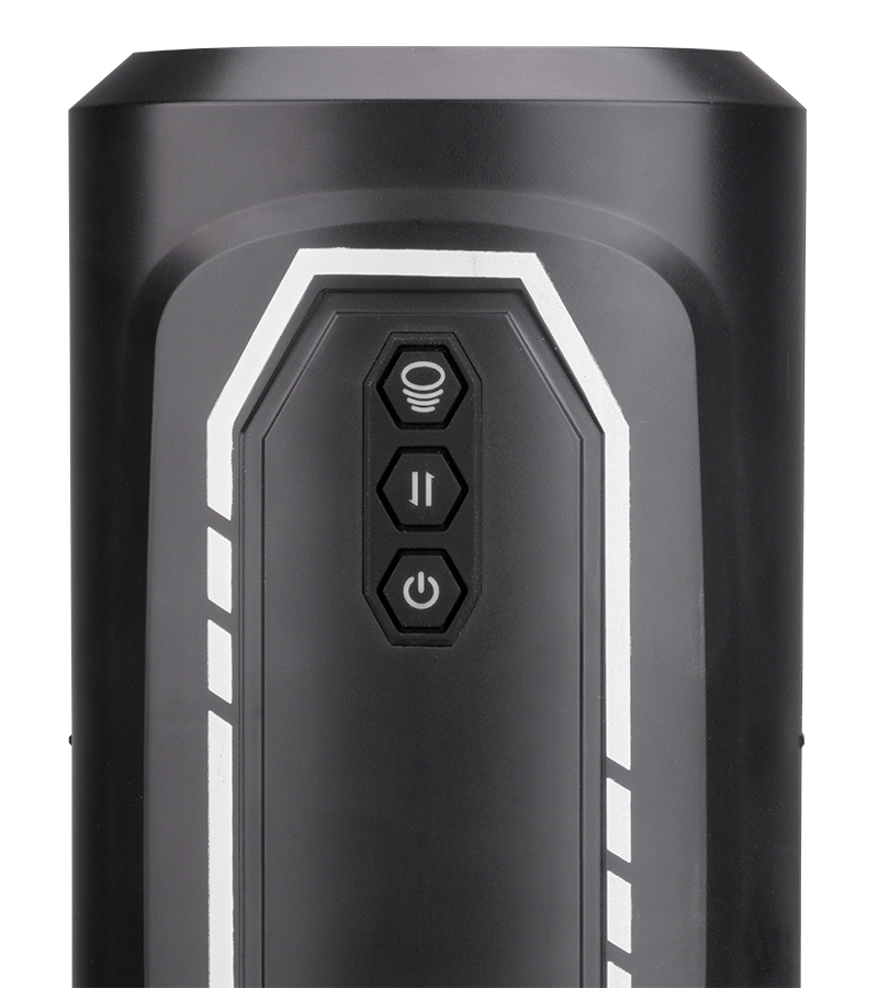 Furious vibrating thrusting and sucking masturbator with handles