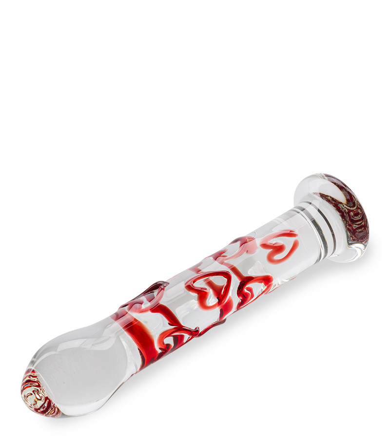 Heart Bubble glass dildo