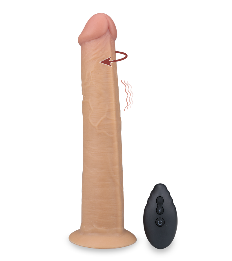 Jim rotating and vibrating suction cup dildo 9.75 inches