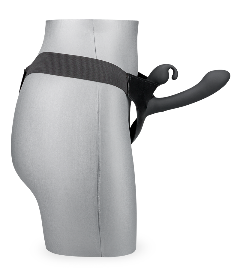 Ladies remote-controlled vibrating rabbit strap-on