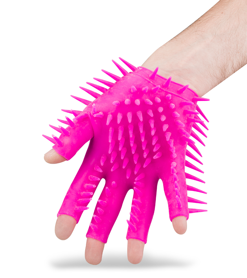 Masturbation glove with stimulating texture
