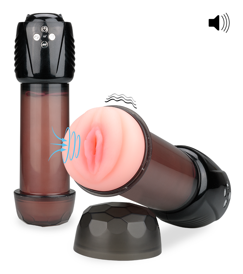 Olivio sucking and vibrating masturbator with audio feature