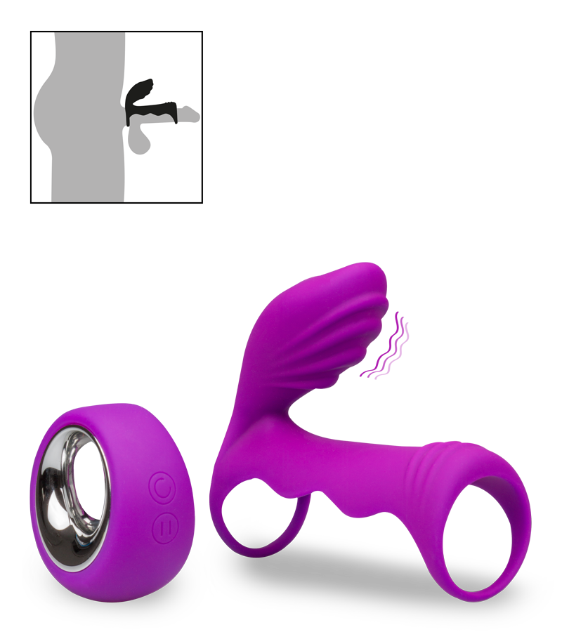 Remote control couple's vibrator with cock ring 12 modes