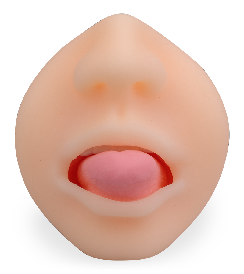 Sucking tongue mouth masturbator