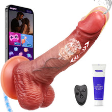 Load image into Gallery viewer, 10.8 Inch 7 Thrust &amp; Vibration Huge Flexible Squirting Dildo