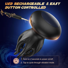 Load image into Gallery viewer, Tentacle Shaped Penis Vibrator - 10 Vibrating 360° Wrapping for Glans Clit Nipple Stimulation