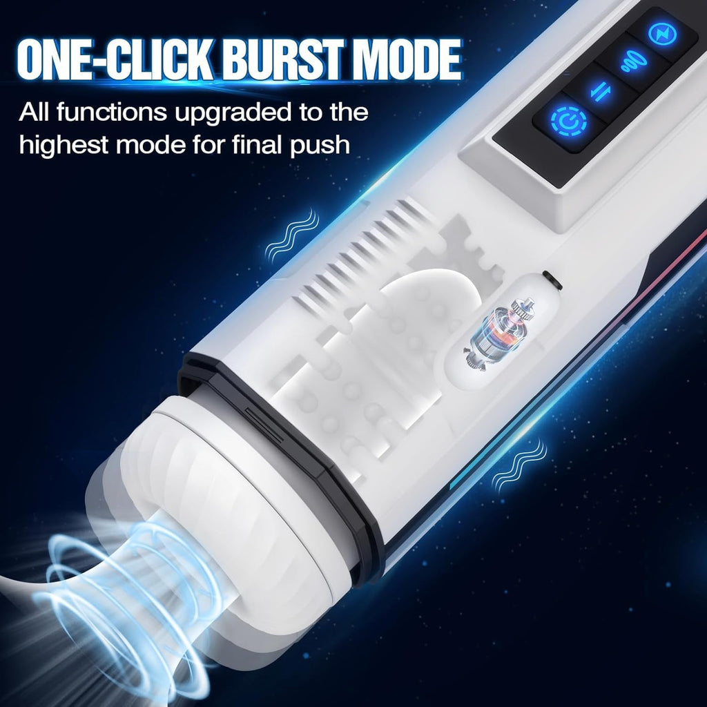 7 Vibrating & 5 Sucking Thrusting LCD Display Automatic Male Masturbator