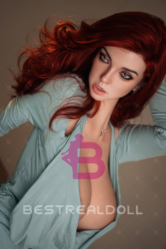 US Stock - RIDMII Romi K16 Silicone ROS Head Big Boobs Sex Doll TPE Body Movable Jaw BBW Oral Sex Love Doll