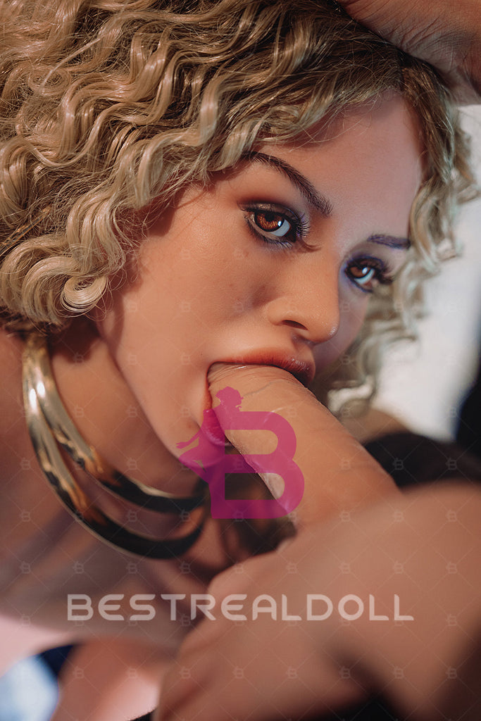 US Stock - YAMIEE Leia 162cm 450B Unique Design Silicone ROS Head Oral Sex Love Doll TPE Body Movable Jaw BBW Sex Doll (Free 2ND Head)
