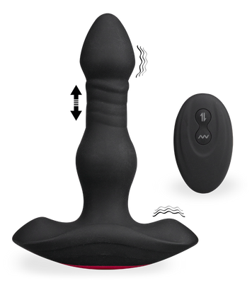 Alto remote-controlled vibrating and thrusting butt plug