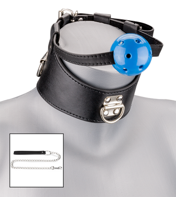 Ball gag and leather collar