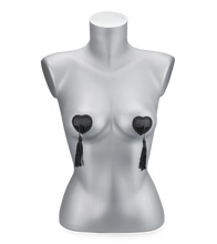 Load image into Gallery viewer, Burlesque heart and pompom nipple pasties