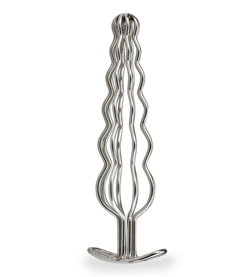 Curl wavy metal bar butt plug