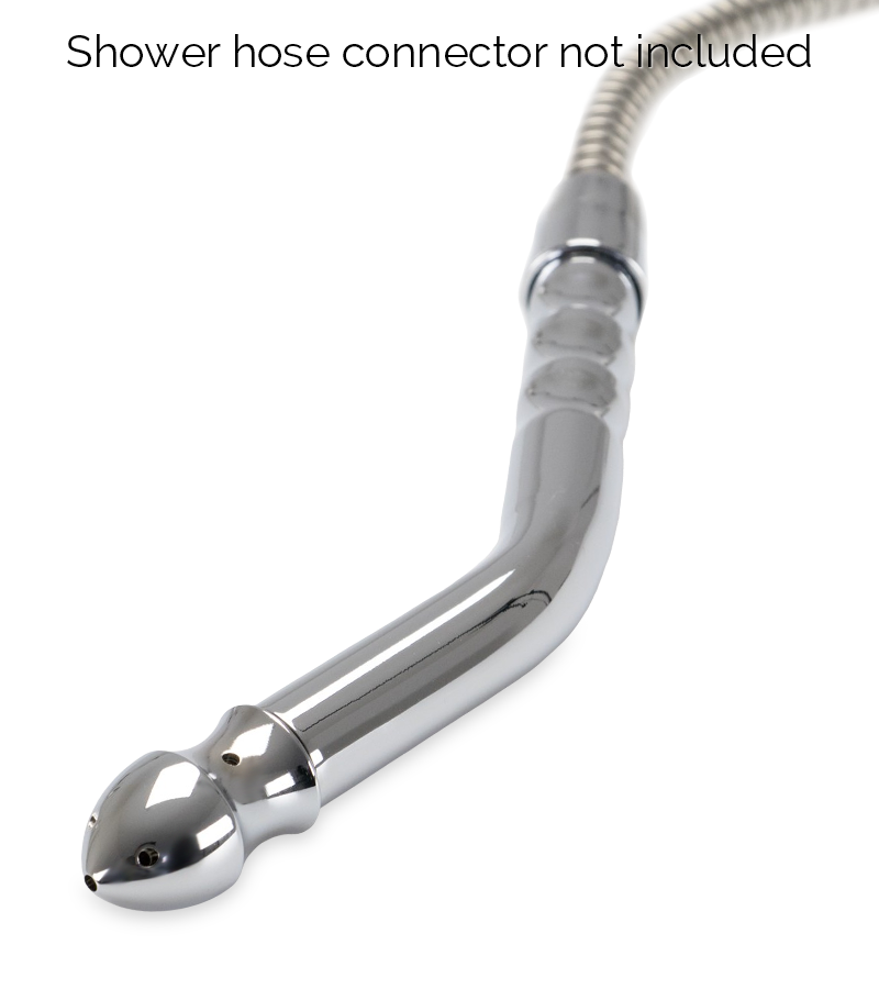 Curved enema anal plug with three attachments