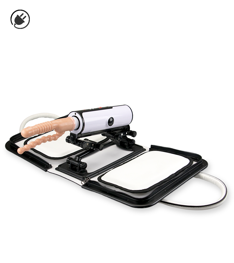 Double penetration dildo for the portable sex machine