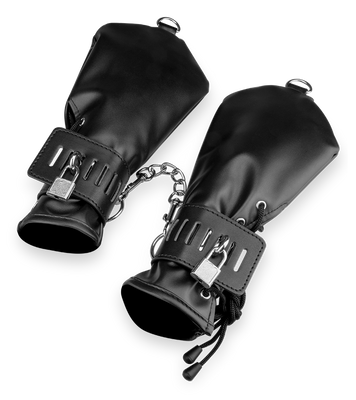 Faux leather BDSM mitts