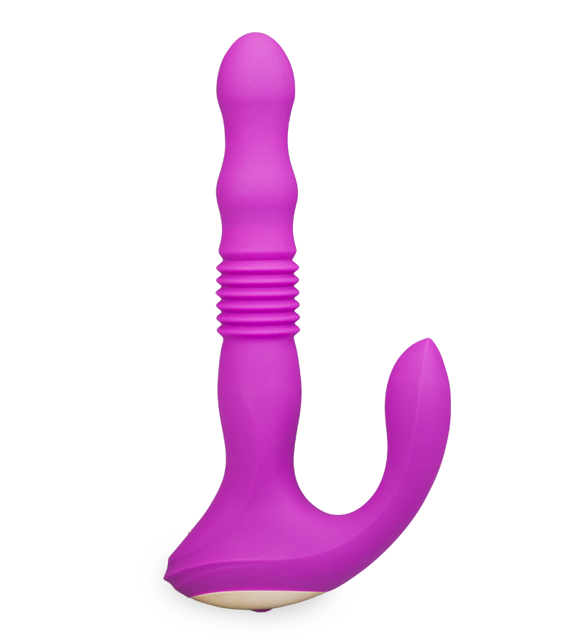 Finn vibrating and thrusting butt plug