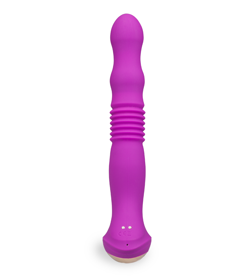 Finn vibrating and thrusting butt plug