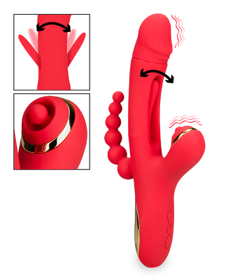 Fireworks triple-stimulation G-spot tapping rabbit vibrator