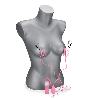 Furu vibrating electrosex nipple clamps with vibrating love egg