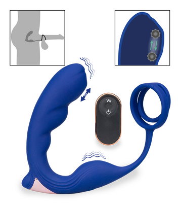 Fury double cock ring and prostate massager