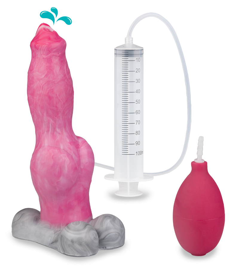 German Shepherd ejaculating dog dildo