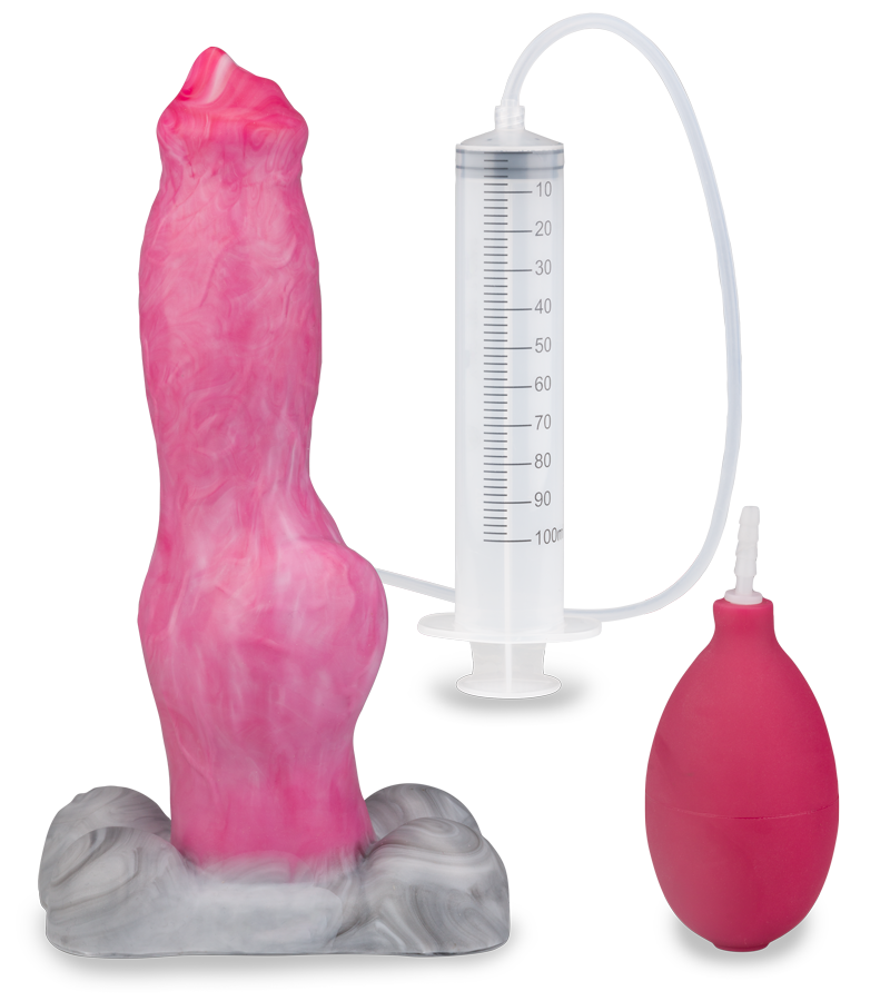 German Shepherd ejaculating dog dildo