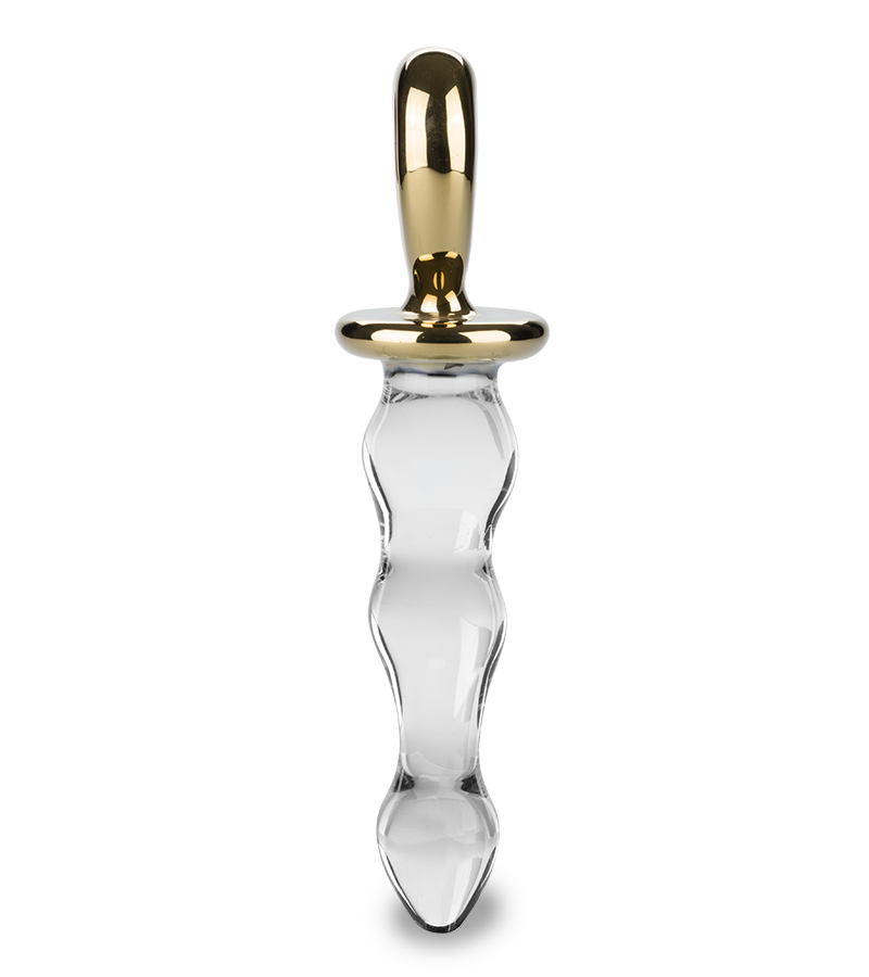 Golden Heart glass dildo