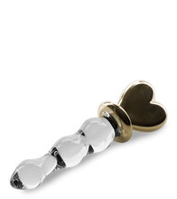 Load image into Gallery viewer, Golden Heart glass dildo