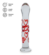 Load image into Gallery viewer, Heart Bubble glass dildo