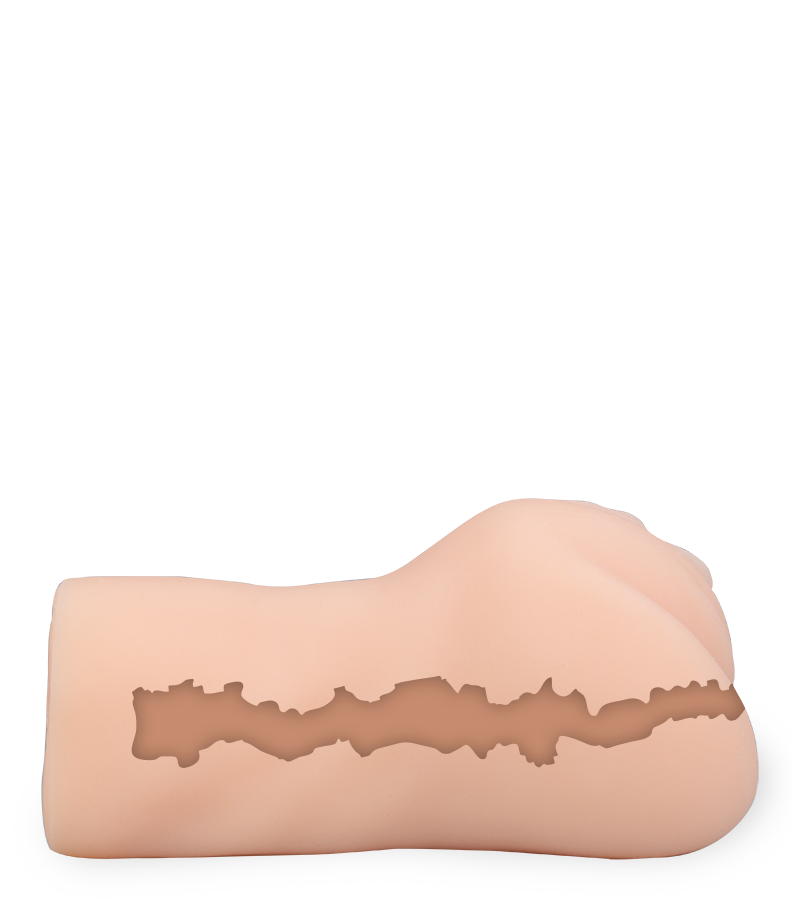 Jena ribbed and textured vibrating pocket pussy