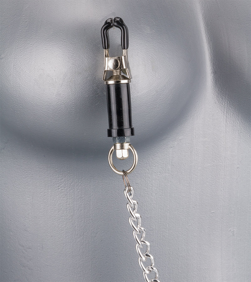 Nipple clamps with chain and weights